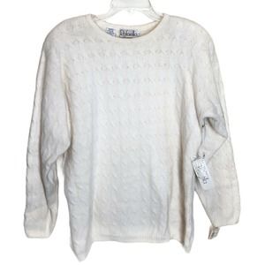 VTG Rafaella Size L Angora Lambswool Cream Sweater